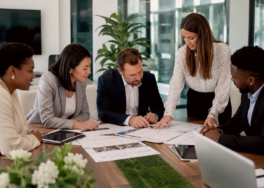 Business workshop with people